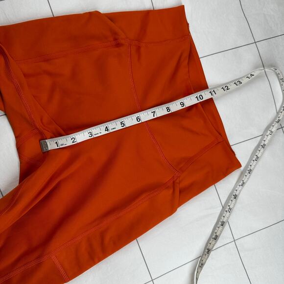 Girlfriend Collective Leggings Womens Small Orange Compressive High Rise Pocket - Picture 9 of 11